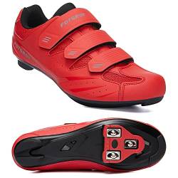 FOTGOAT Herren Fahrradschuhe für Damen, Rennradschuhe mit Stollen Kompatibel mit Peloton SPD ARC Look Delta Cleats, Spin Schuhe Rot EU 44 von FOTGOAT