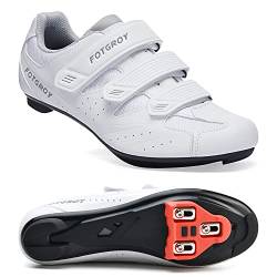 FOTGOAT Herren Fahrradschuhe für Damen, Rennradschuhe mit Stollen Kompatibel mit Peloton SPD ARC Look Delta Cleats, Unisex Fahrrad REIT Spin Schuhe Drinnen White EU 37 von FOTGOAT