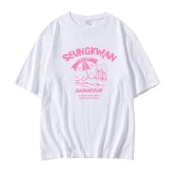 FOTS Seven17teen Mitglieder Gleiche Waren Kurzarm T-Shirt Kpop Idol Support T-Shirt Für Frauenmädchen-Fans White 11-XXL von FOTS