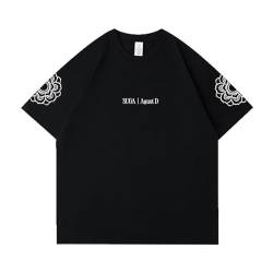 Suga-Waren Kurzarm T-Shirt Min Yoon Gi Agust D-Day Tour Tee-Shirt für Frauen Fans A Black-XL von FOTS