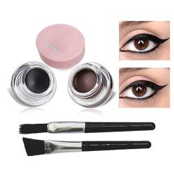 Gel-Eyeliner,2-in-1 wasserfestes, wischfestes schwarzes und braunes Gel-Eyeliner-Set - Der Eyeliner für Frauen und Mädchen hält den ganzen Tag Founcy von FOUNCY