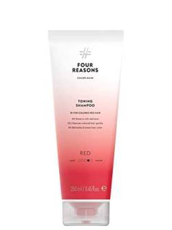 FOUR REASONS Farbmasken-Shampoo – Sulfatfreies, tonisierendes rotes Shampoo für rotes Haar – Farbablagerndes rotes Shampoo, VEGAN, 8,45 Fl Oz (Rot) von FOUR REASONS