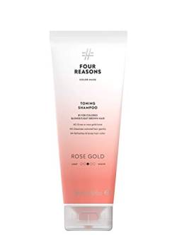 Four Reasons Farbmaske Tonisierendes Shampoo Rose Gold farbe 250 ML – Sulfatfreie Pigmentiertes Pflegeshampoo für Blond oder Hellbraunes Gefärbtes Haar von FOUR REASONS