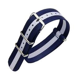 FOUUA Nylon Uhrenarmbänder Band NATO Style Wahl der Farbe, Länge und Breite 16mm 18mm 20mm 22mm 24mm Ersatz-Ballistikbänder für Männer und Frauen von FOUUA