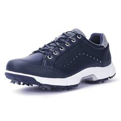 FOV Golf Schuhe Herren Anti-Skid Wasserdicht Atmungsaktive Turnschuhe Bequeme atmungsaktive Golfschuhe mit Spikes Blau-280 von FOV