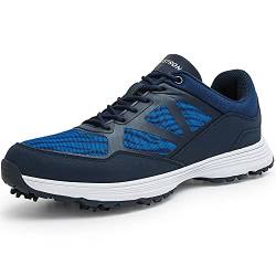 FOV Herren Golf Schuhe Outdoor Anti-Skid Wasserdicht Atmungsaktive Professionelle Laufschuhe Turnschuhe für Männer Blau 285 von FOV