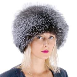 FOX FASHION Damen Toque Pelzmütze aus echtem Fuchs Fell Winter Mütze Pelz Fellmütze Ski Tschapka Schapka Echtfell Echtpelz Fuchsfell von FOX FASHION