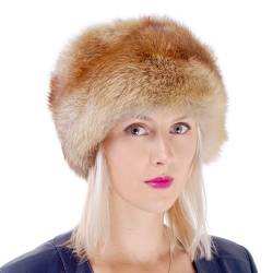 FOX FASHION Damen Toque Pelzmütze aus echtem Fuchs Fell Winter Mütze Pelz Fellmütze Ski Tschapka Schapka Echtfell Echtpelz Fuchsfell von FOX FASHION