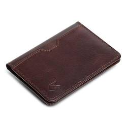 FOXHACKLE Leather Credit Card Wallet for Men and Women, Thin Bifold RFID Blocking Wallet, Slim Front Pocket Minimalist Card Holder Wallet,Handmade Small Card Case Brown von FOXHACKLE