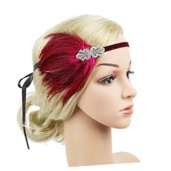 FOYTOKI Straußenfeder Stirnband Haarbänder Flapper-Stirnband der 1920er Jahre haar zubehör von FOYTOKI