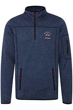 FQ1924 FQBirk Herren Fleecepullover Sweatpullover Troyer mit Stehkragen, Größe:L, Farbe:Navy Blazer Melange (1939231) von FQ1924