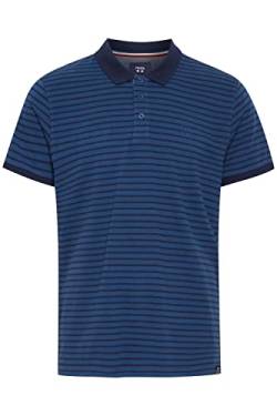 FQ1924 FQCorin Herren Poloshirt Polohemd T-Shirt gestreift mit Knopfleiste, Größe:M, Farbe:Dark Denim (194118) von FQ1924