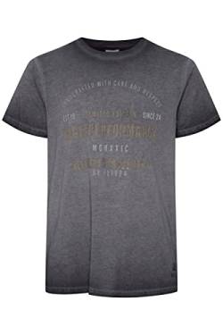 FQ1924 FQEmil Herren T-Shirt Kurzarm Shirt mit Print T-Shirt Rundhalsausschnitt Regular Fit hochwertige Baumwoll-Qualität, Größe:2XL, Farbe:Black Beauty (193911) von FQ1924