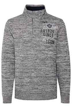 FQ1924 FQGudmund Troyer Herren Sweatshirt Pullover Sweater mit Stehkragen mit Reißverschluss und Druckknöpfen, Größe:XL, Farbe:Charcoal Mix (200278) von FQ1924