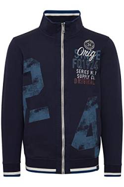 FQ1924 FQMagnus Herren Sweatjacke Cardigan Jacke mit hochabschließendem Kragen, Größe:L, Farbe:Navy Blazer (193923) von FQ1924