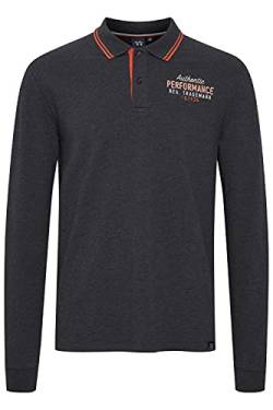 FQ1924 Peder Herren Longsleeve Langarmshirt Shirt mit Polo-Kragen aus 100% Baumwolle, Größe:M, Farbe:Charcoal Mix (200278) von FQ1924