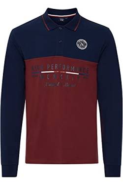 FQ1924 Reidar Herren Longsleeve Langarmshirt Shirt mit Polo-Kragen, Größe:M, Farbe:Cabernet (191724) von FQ1924