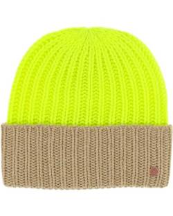 FRAAS Mütze Damen mit Rippen-Muster in Neon-Farben - Strickmütze in Kaschmir-Mischung - Wärmend und Hautfreundlich - One Size Neon Yellow von FRAAS