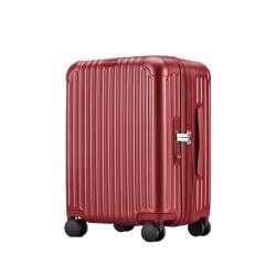 FRADSDBU Trolley-Koffer Gepäck, erweiterbarer Koffer, Trolley-Koffer for Herren und Damen, Boarding-Koffer, Lederkoffer Reisekoffer (Color : Red, Size : 20) von FRADSDBU
