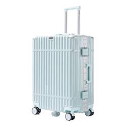 FRADSDBU Trolley-Koffer Neuer multifunktionaler Koffer mit Aluminiumrahmen, Trolley-Koffer for Herren und Damen, Passwortbox, Boarding-Koffer Reisekoffer (Color : Blue, Size : 22) von FRADSDBU