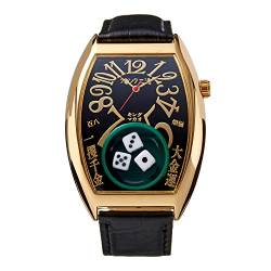 FRANK MIURA Macau Gambling Watch Nachdruck Würfel Casino Limited Edition, Schwarz Gold, Modern von FRANK MIURA