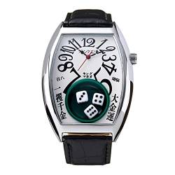 FRANK MIURA Macau Gambling Watch Nachdruck Würfel Casino Limited Edition, Weiss/opulenter Garten, Modern von FRANK MIURA