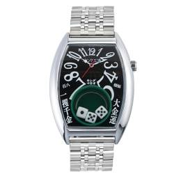Frank Miura Macau Glücksspiel Uhr Reproduktion Würfel Casino Limited Edition, Schwarz, Metall, Schwarz, Armbandtyp von FRANK MIURA