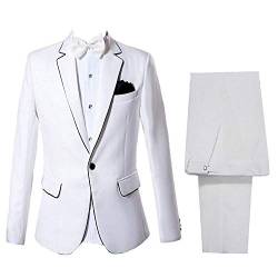 FRANK Herren Anzug Weiß Einreiher EIN Knopf Hochzeitsanzug von FRANK