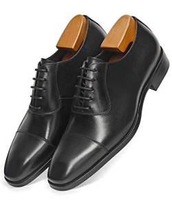 Herren Kleid Oxford formelle Schuhe Leder Business Schuhe für Männer, Schwarz (schwarz), 47 EU von FRASOICUS
