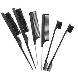 FRCOLOR 1 Set Friseurset Highlighterkamm Kunststoffkamm Stylingkamm Tease Layers Rattail Hair Teasing Brush Entwirrungskamm Dreireihiger Kamm Pin Tail Comb Detangler Comb Comb Comb Locken von FRCOLOR