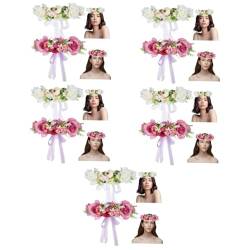 FRCOLOR 10 Stk Stirnband Girlande Blumengirlande hochzeitshaar schmuck Blumenstirnbänder für Frauen Brautkopfschmuck für die Hochzeit Haargummis haarschmuck Kopfbedeckung mit Blumenkrone von FRCOLOR