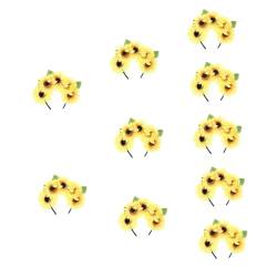 FRCOLOR 10St Sonnenblumen-Stirnband Sonnenblumen-Stirnbänder Blumenbraut Kopfbedeckung halloween haarreif halloween headband Resort-Kleidung Haarnadeln Simulation Sonnenblumen Haarband tot von FRCOLOR