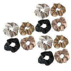 FRCOLOR 12 Stk Dickdarm-scrunchie Aus Leder Heiße Walzen Lockenwickler Haargummi Für Mädchen Stirnband Für Lockenstäbe Ohne Hitze Hitzelose Locken Haargummis Stoff Damen Elastizität Halter von FRCOLOR