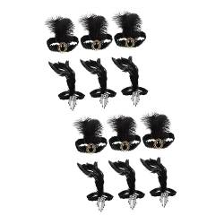 FRCOLOR 12 Stk Feder Stirnband Vintage Kopfbedeckung Karneval Kopfschmuck Flapper Elastisches Stirnband Party-kopfschmuck Damen Stirnbänder Flapper-kopfstück Indien Pailletten Fräulein von FRCOLOR