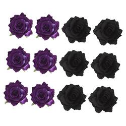 FRCOLOR 12st Rosafarbener Kopfschmuck Rose Männer Krawatten Blumenkopfschmuck Gothic-haarnadeln Für Frauen Damenteile Haarschmuck Für Frauen Broschennadeln Kristall Stoff Zubehör Fräulein von FRCOLOR