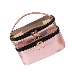 FRCOLOR 1Stk Handwaschbeutel Reisetasche Handtasche transparente Kosmetiktaschen aus Leder Schminktasche rosa durchsichtiger Make-up-Beutel zarte Tasche Aufbewahrungstasche BH von FRCOLOR