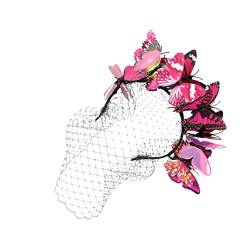 FRCOLOR 1Stk Schmetterlings-Stirnband Mesh-Schleier-Stirnband Fascinator-Stirnband für Damen haarbänder für damen hochzeitshaar schmuck Hochzeitshaarschmuck für Feengirlande Pop Hut von FRCOLOR