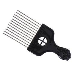 FRCOLOR 1stk Afrikanischer Pickelkamm Afro Twist Kamm Herren Haarbürste Herrenhaarbürste Kämme Für Schwarze Haare Schwarze Faust Afro Pick Breiter Zahnkamm Mann Metall Spitzer Schwanz von FRCOLOR