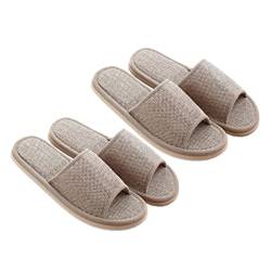 FRCOLOR 2 Paar Gästehausschuhe Hausschuhe Baumwolle Rutschfester Spa-slipper Offene Hausschuhe Alias ​​para Mujer Sommer-flip-flops Damensandalen Männer Und Frauen Tatami Vier Jahreszeiten von FRCOLOR