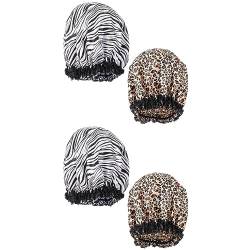 FRCOLOR 2 Stk Duschhaube Mädchen Hüte Turban-kopftuch Damenhüte Chemokappen Gegen Haarausfall Nachtschlafmütze Satinhaube Für Kinder Damen Hut Elastizität Polyester Fräulein Tierischer Hut von FRCOLOR