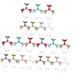 FRCOLOR 21 Stück 7 Weihnachtshaarband Leuchtendes Stirnband Urlaub Kopfbedeckung Weihnachtsstirnband Weihnachtsfeier Haarband Pailletten-stirnband Kleine Meerjungfrau Prinzessin Kind von FRCOLOR