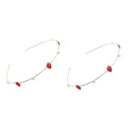 FRCOLOR 2st Erdbeer Stirnband Erdbeer-accessoires Haarschmuck Für Damen Dünne Stirnbänder Für Frauen Strass-stirnbänder Stirnband Für Frauen Helm Perle Legierung Brautjungfer von FRCOLOR