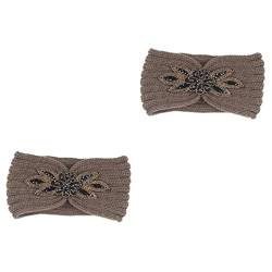 FRCOLOR 2st Gestricktes Stirnband Edelsteine Geflochtenes Stirnband Schals Für Frauen Bandana-stirnbänder Für Frauen Geflochtener Haargummi Frauen Kopftuch Haarreifen Uhrwerk Damen Weben von FRCOLOR