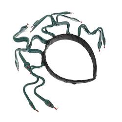 FRCOLOR 3 Stück Für Horror-Schlangen-Accessoires Party-Haare Urlaubskleid Kunststoff Neuheit Grüner Graskopf Mardi-Kostüme Dekorativer Kopfschmuck Halloween-Simulations-Stirnband von FRCOLOR