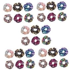 FRCOLOR 30 Stk Pailletten-haargummi Funkelnde Haargummis Haarschmuck Für Damen Haargummis Mit Pailletten Elastische Pferdeschwanzhalter Scrunchies Haarband Seil Gummiband Fräulein Glänzend von FRCOLOR