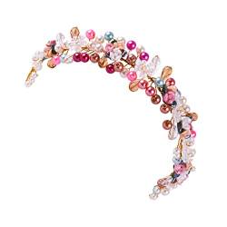 FRCOLOR 3st Perlen Stirnband Kopfschmuck Perle Haarreifen Barockes Stirnband Haarreifen Aus Strass Verzierte Stirnbänder Bidal Haarschmuck Perlenbesatz Legierung Kranz Mädchen Braut von FRCOLOR