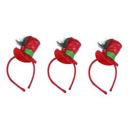 FRCOLOR 3st Stirnbänder Weihnachtsbaum-stirnband Weihnachtsstirnband Für Mädchen Weihnachts-haarschmuck Weihnachtsmann-stirnband Elfenmützen Für Erwachsene Hut Fräulein Zylinder Geweih von FRCOLOR