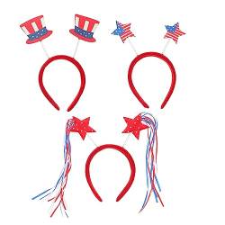 FRCOLOR 3st Stirnband Kostümzubehör Zum Unabhängigkeitstag Amerikanische Haaraccessoires Nationalfeiertag Haarband Patriotisches Kostüm 4. Juli Headbopper Frau Erröten Flagge Stoff von FRCOLOR