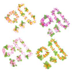 FRCOLOR 4 Sätze Hawaiian Ische Blumen Gürtel Leis-girlanden-halskette Tropischer Luau-kopfschmuck Leis Für Luau-party -lei-halskette Hawaiisch Bilden Tuch Kind Blumenkopfschmuck von FRCOLOR