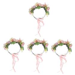 FRCOLOR 4 Stück Braut Blumenstirnband Haarband Simulierte Blumenbraut Für Hochzeit Haarschmuck Für Damen Blumen- Für Frauen Seidenstoff Fräulein Rose Hochzeitsblumen von FRCOLOR